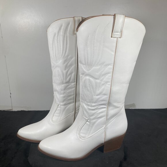 Women's 9 White Unbranded, Vintage Cowgirl boots, Boots in Excellent Condition - Picture 12 of 12